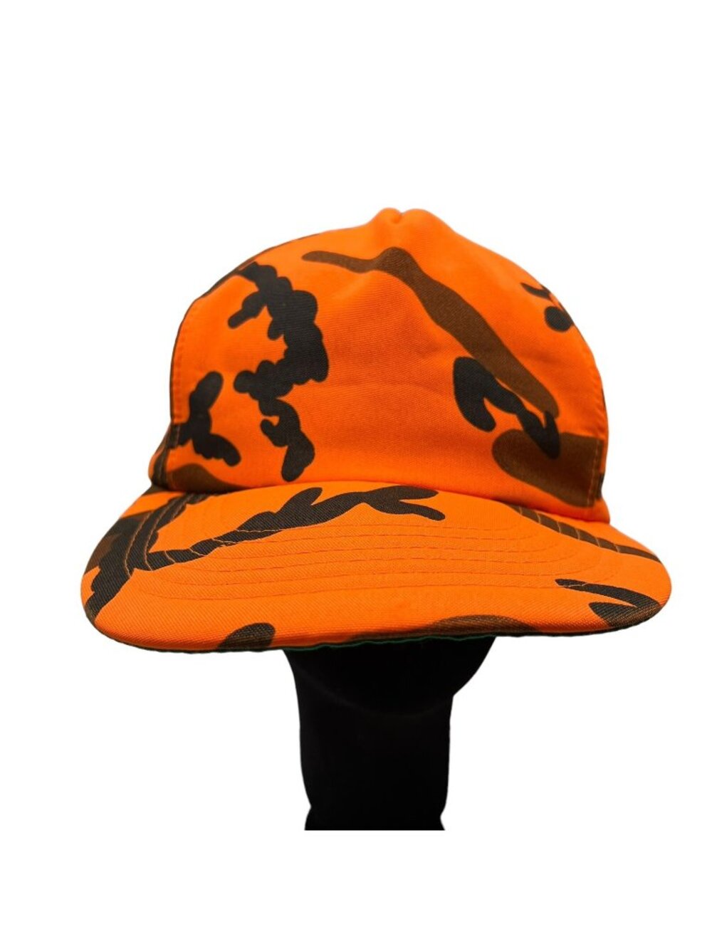 Winchester Blaze Orange Camo Snapback Vintage Hunting Hat Cap Trucker Foam 80's